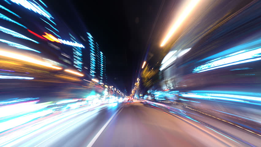 Night driving of a car in a metropolis through the streets and roads of the city | Shutterstock HD Video #1014205319