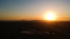 Sunset Aerial Drone Video Footage. Include Road & Mountain