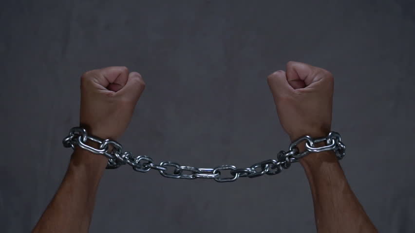 Freedom, concept of free man, broken chain in slow motion | Shutterstock HD Video #1014211199