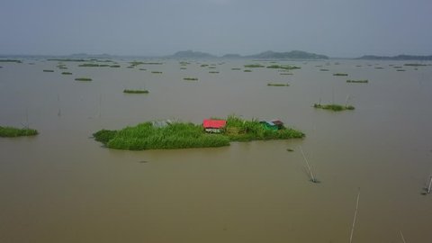 Floating hut at Loktak Lake, Manipur India