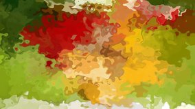 abstract animated stained background seamless loop video - watercolor effect -  spring green yellow red color