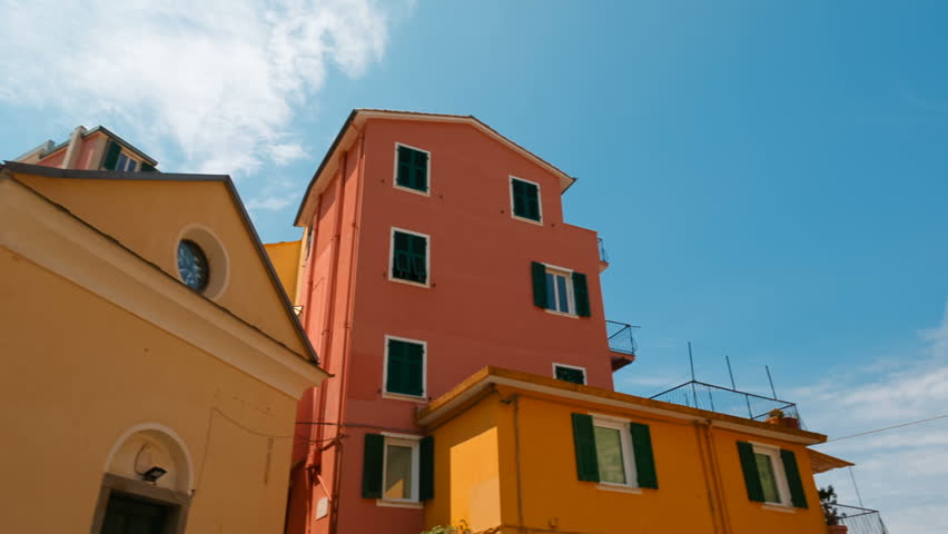 POV tour along the village of Manarola in Cinque Terre, Liguria, Italy, a UNESCO World Heritage Site, famous for its coastline, five villages and surrounding hillsides