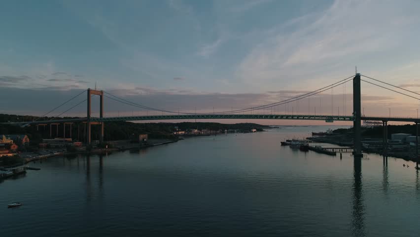 Gothenburg Mainbridge Sunset - 4k Drone footage