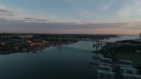 Gothenburg Mainbridge Sunset - 4k Drone footage