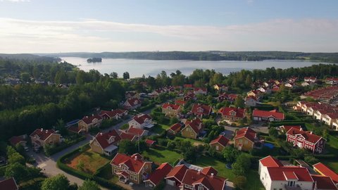 Ariel view of houses in Sweden