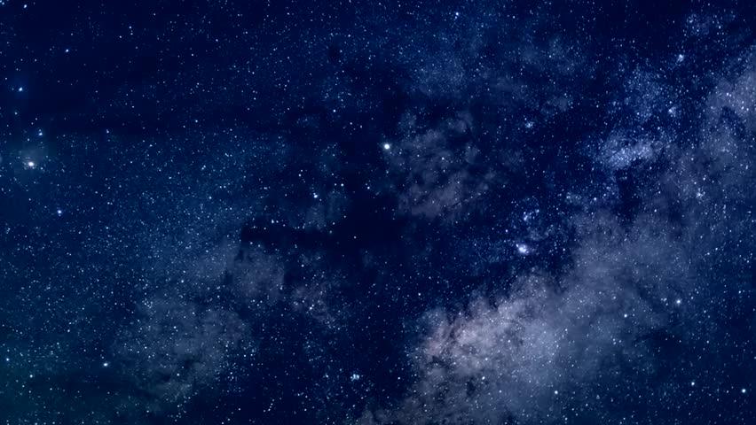 Night starry sky, milky way in night horizon, beautiful dark day time, stars shining, white. Star trails rolling. Nice clear weather. Royalty-Free Stock Footage #1014248198