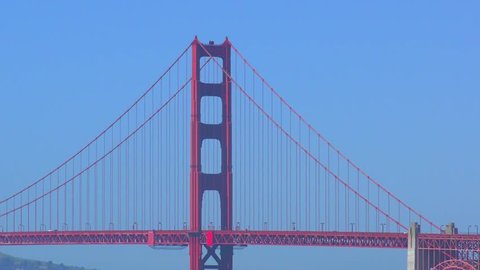 The Golden Gate bridge as seen from China Bach in San Francisco, California, USA