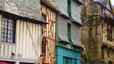 front view of french colombage houses 
