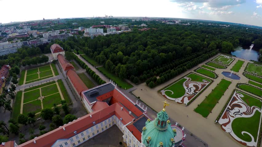 Aerial view. Charlottenburg Palace. Schloss Charlottenburg. Berlin. Germany. Shot in 4K (ultra-high definition (UHD). | Shutterstock HD Video #1014276446
