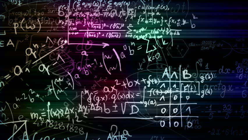 Blocks of abstract mathematical formulas are written and moved in the virtual space. The camera flies through the mathematical formulas. looped Royalty-Free Stock Footage #1014284438