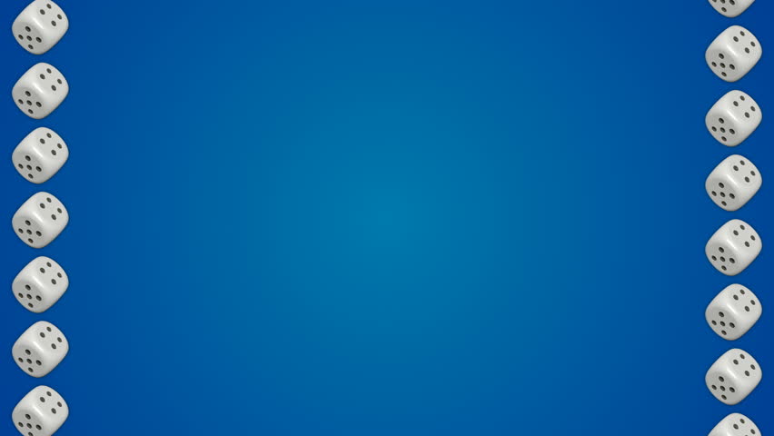 Dice cubes casino gambling blue border frame background