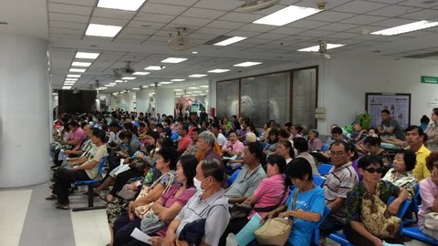 CHIANGMAI , THAILAND -MAY 26 2015: Sick people in hospital. Footage at Maharaj Nakorn Chiang Mai Hospital.