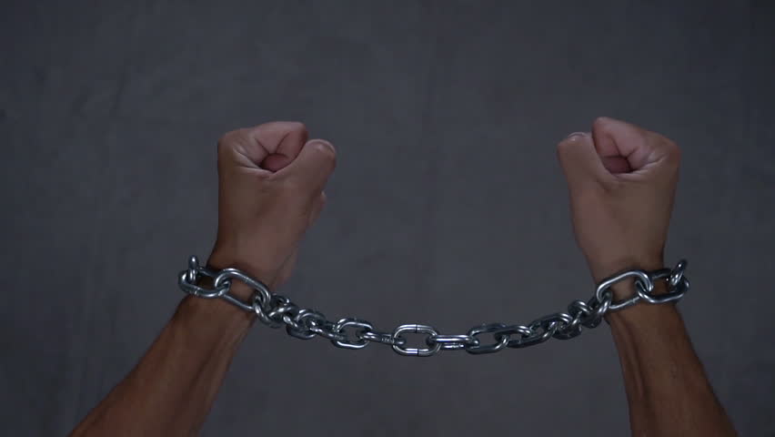 Freedom, concept of free man, broken chain in slow motion | Shutterstock HD Video #1014301919