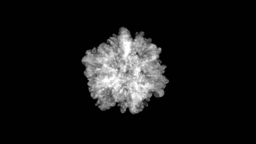 3d rendered footage of shockwave of white uncolored energy blast isolated on black background