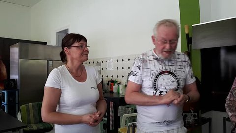 goerlitz saxomy germany july 2018: luise neuhaus wartenberg visit brewery krause
