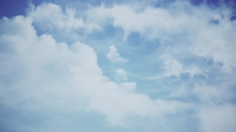 Fly through the clouds in the sky. Animation. Beautiful clouds at the sky