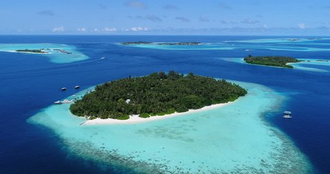AERIAL: tropical island resort, Maldives
