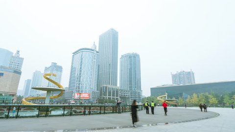 4k hyperlapse in chengdu city sichuan province of the china