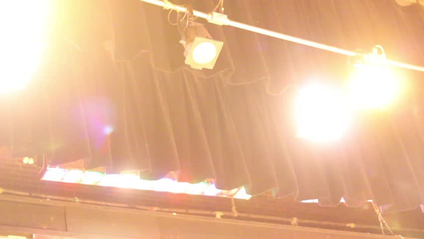 Stage lights turn on before a show