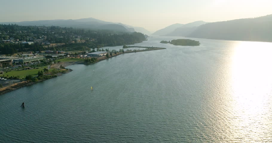 Panoramic View Of Columbia River Gorge Landscape Image Free Stock