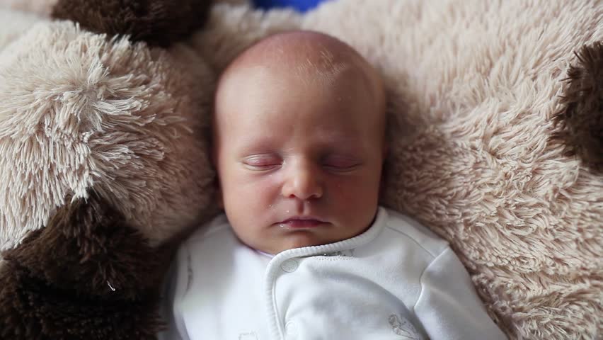 Cute newborn baby sleeping in white dress., a Healthcare Video by Frau Cosmic