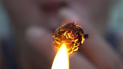 Macro and Slow Motion of a Burning Cannabis Joint