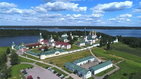 Valdaisky Iversky Bogoroditsky Svyatoozersky monastery. June day (aerial). Russia 