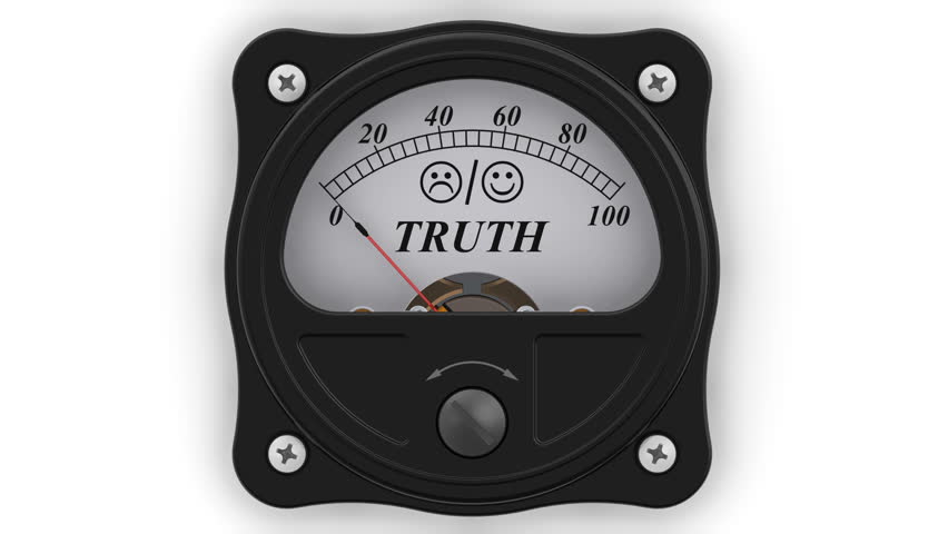 The truth indicator in action. The analog indicator is showing the level of TRUTH in percentages. Footage video Royalty-Free Stock Footage #1014409760
