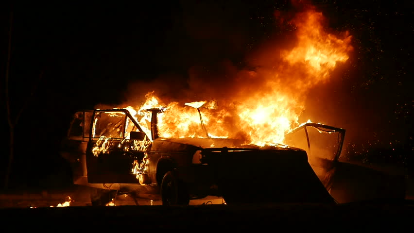 Car On Fire, Burning Car, Car Explosion, Car Crash Accident