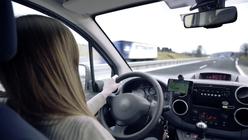 Over Shoulder View Driver Steering Stock Footage Video 100