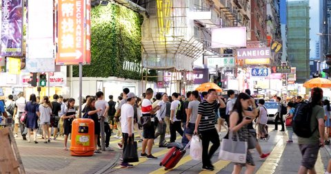 Mong Kok, Hong Kong, 30 July 2018:- Walking though the street of Hong Kong