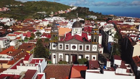View from the height on Cathedral and townscape San Cristobal De La Laguna, Tenerife, Canary Islands, Spain