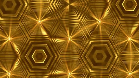 Golden Kaleidoscope Glow Shimmering Celebration Video stock