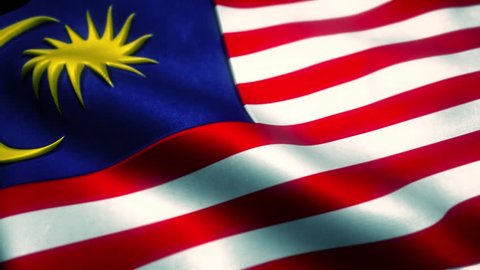 National flag of Malaysia waving in the wind - background animation, Photo realistic flag of the Malaysia waving in the wind with highly detailed fabric texture