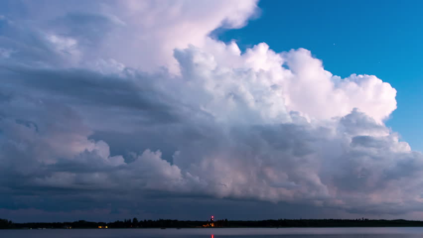 TL Voyageurs - Night Storm Moves in Over Lake with Lightening