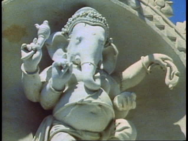 MADRAS, INDIA, 1982, A frieze on a Hindu temple of the Elephant God, Ganesh