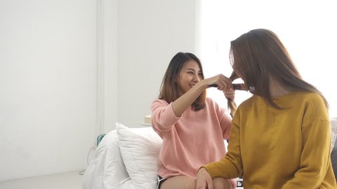 Asian Lesbians School - Similar Stock Videos of Happy Asian lesbian lgbt couple sitting at sofa -  1014457898 | Shutterstock