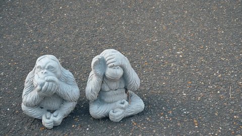 The three wise monkeys: Mizaru, Kikazaru, and Iwazaru.
