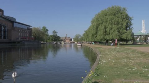 Royal Shakespeare Company and River Avon in Stratford Upon Avon, Warwickshire, England, United Kingdom, Europe