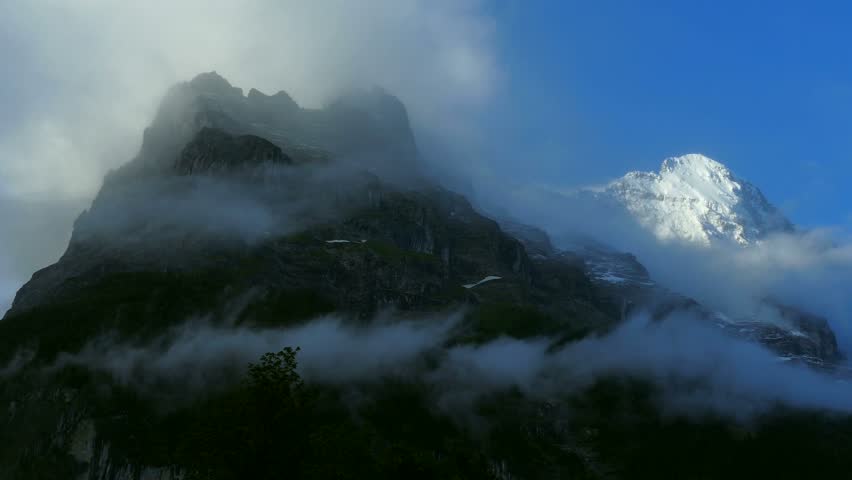 Eiger in morning sun, Grindelwald, Bernese Alps, Switzerland, Europe