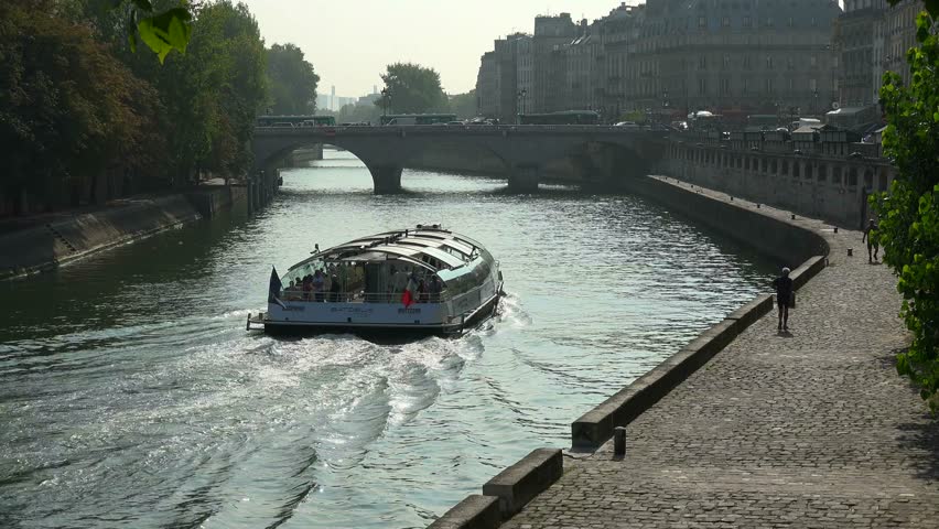 Seine River and Pont Saint-Michel at Quai de Conti, Paris, France, Europe