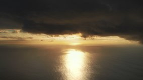 High quality video of stormy clouds above the ocean in 4K slow motion 60fps