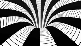 Looping Animation Square Wormholes, Black And White Squares. VJ infinite looped checkerboard tunnel