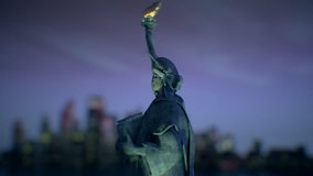 Statue of Liberty realistic 3d rendered video, loop, 4k