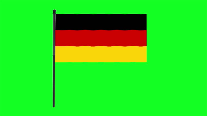 4K Germany or Deutschland Flag is waving in green screen. Royalty-Free Stock Footage #1014538757