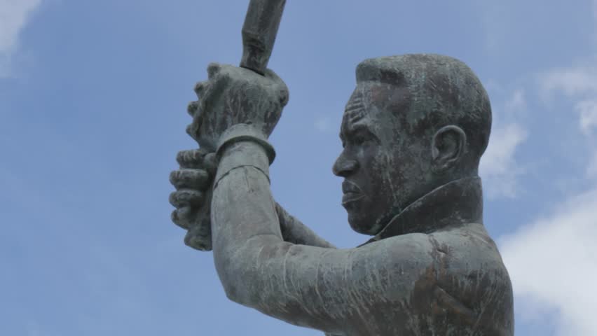 Statue of Garfield Sobers at the Kensington Oval Cricket Ground, St Michael, Barbados, West Indies, Caribbean