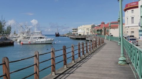 Constitution River and Quayside Shops, Bridgetown, St Michael, Barbados, West Indies, Caribbean