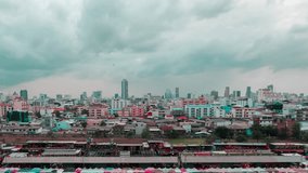 Time lapse motion of sky and cloudy movement in the evening at city, bangkok, thailand.
