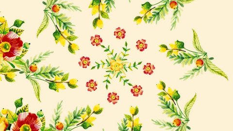 Animation of growing flowers, floral background, blooming flowers, botanical pattern. Decorative transition with growing pains flowers. growing flowers frame Vídeo Stock