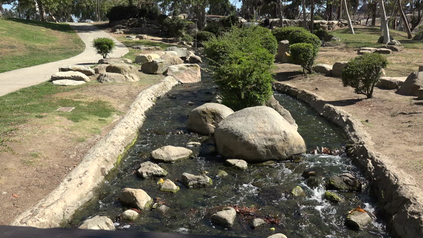 Peaceful stream in a park